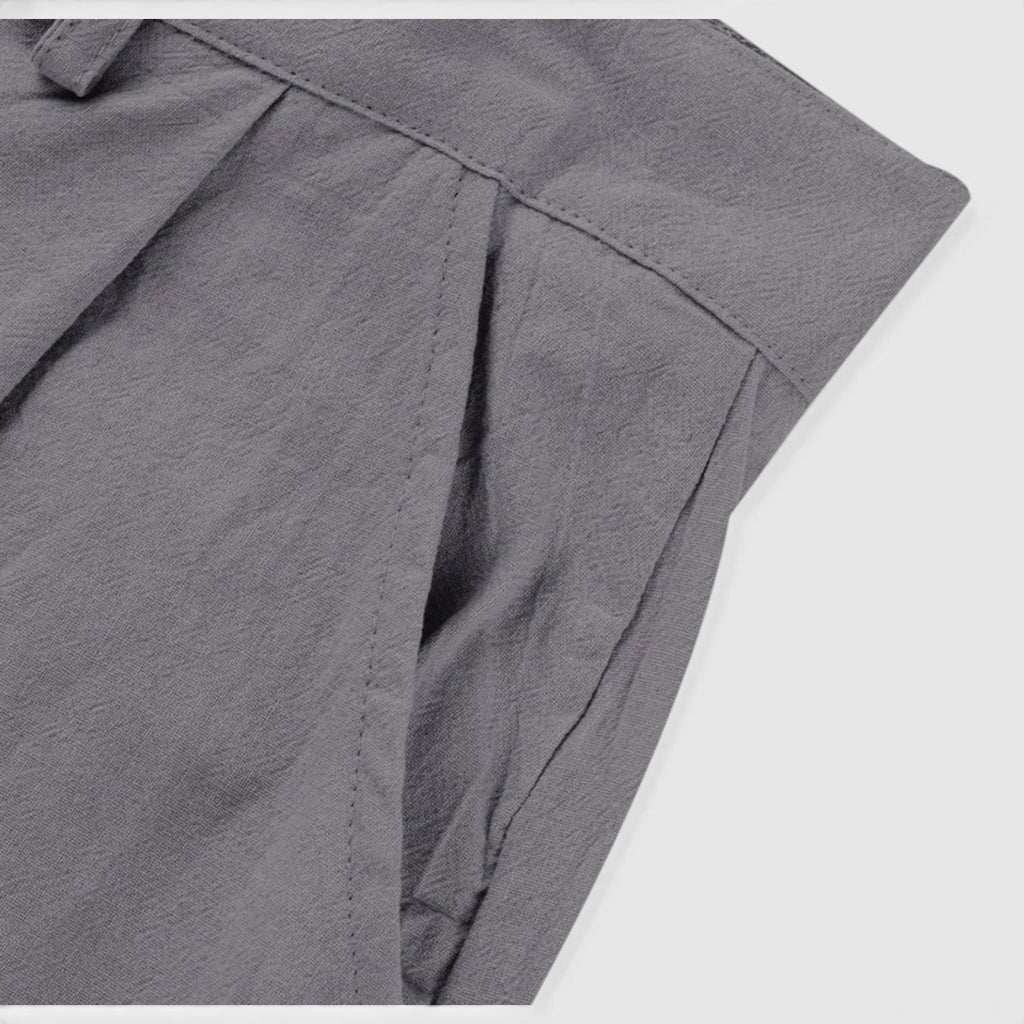 Monvaline | Men's Linen Smart Casual Trousers Straight Leg Loose Fit