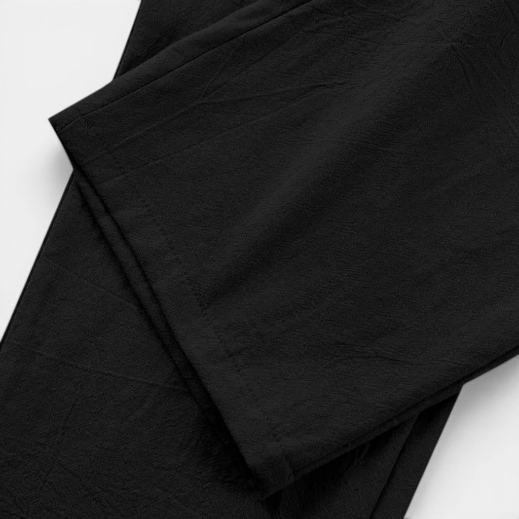 Monvaline | Men's Linen Smart Casual Trousers Straight Leg Loose Fit