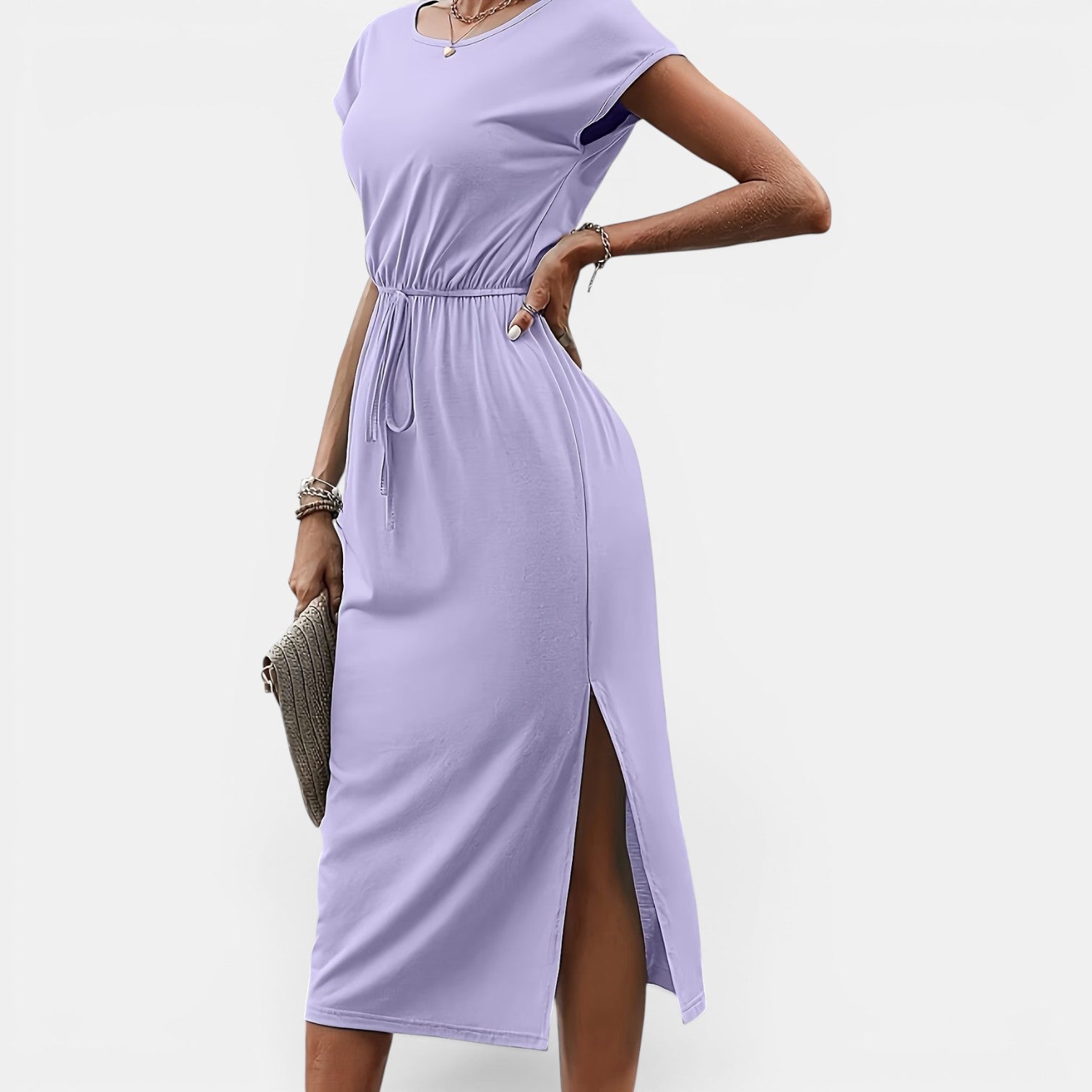 Monvaline | Women’s Sleeveless Midi Dress – Stretch Fit Holiday Wear