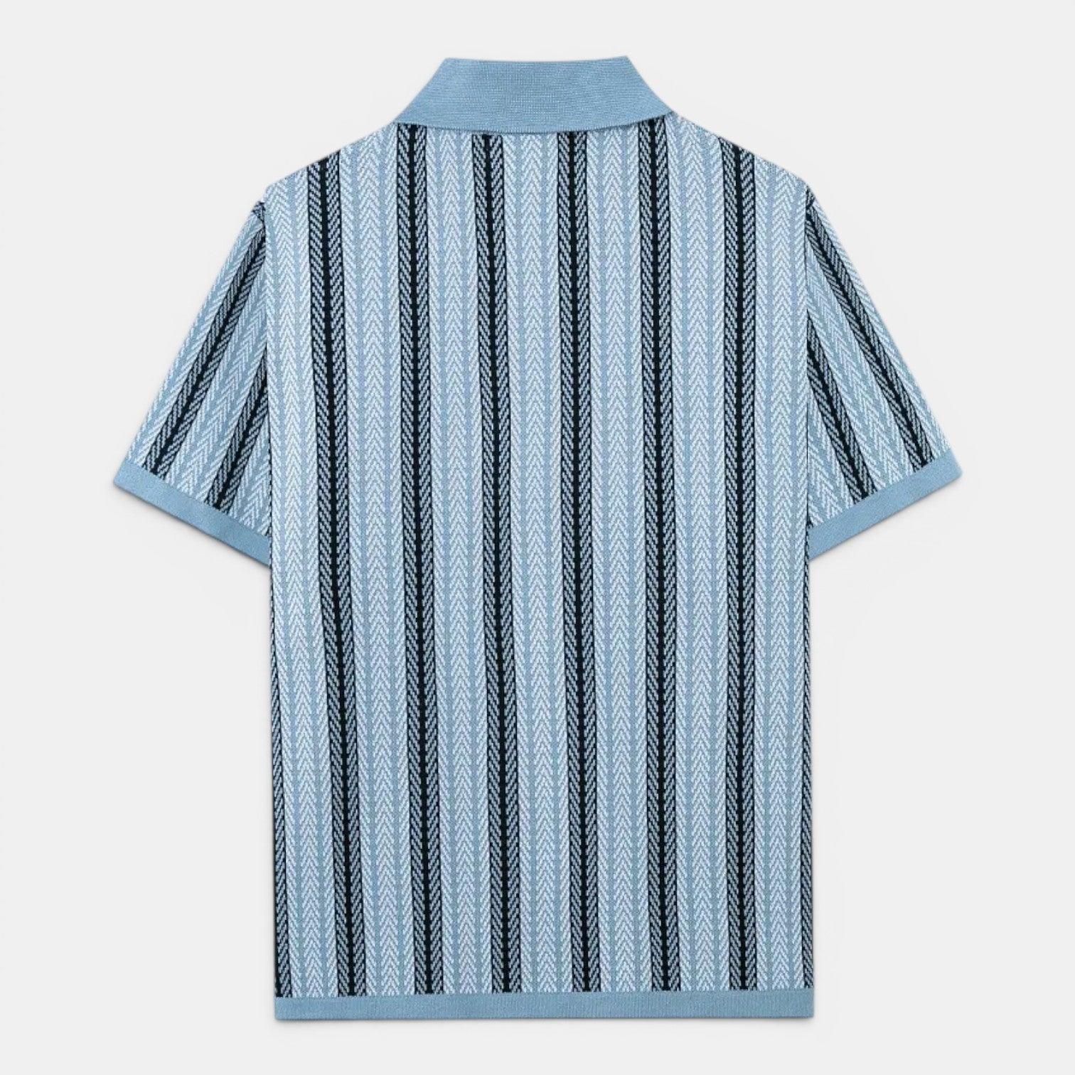 Monvaline | Men's Striped Knit Polo Shirt Smart Casual Summer Wear