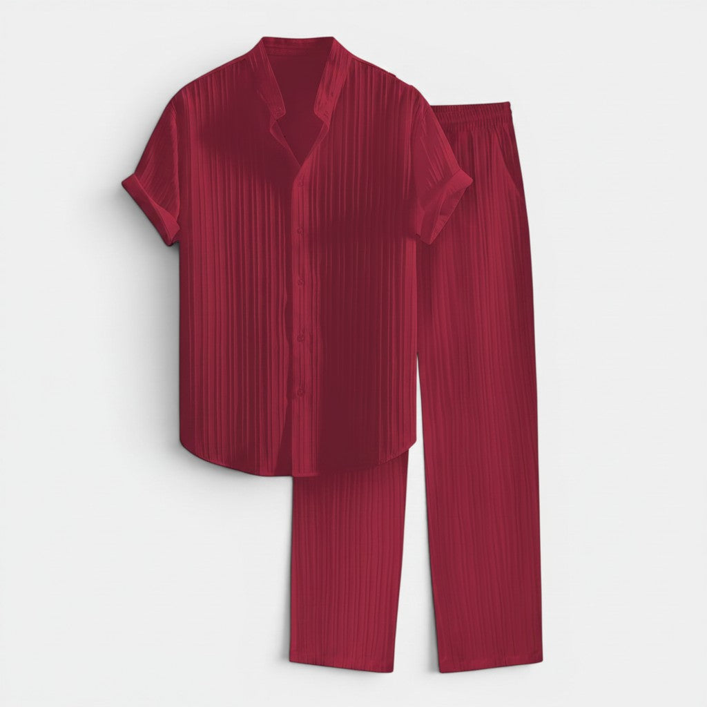 Monvaline | Men’s Summer Holiday Outfit – Matching Shirt & Trousers Set