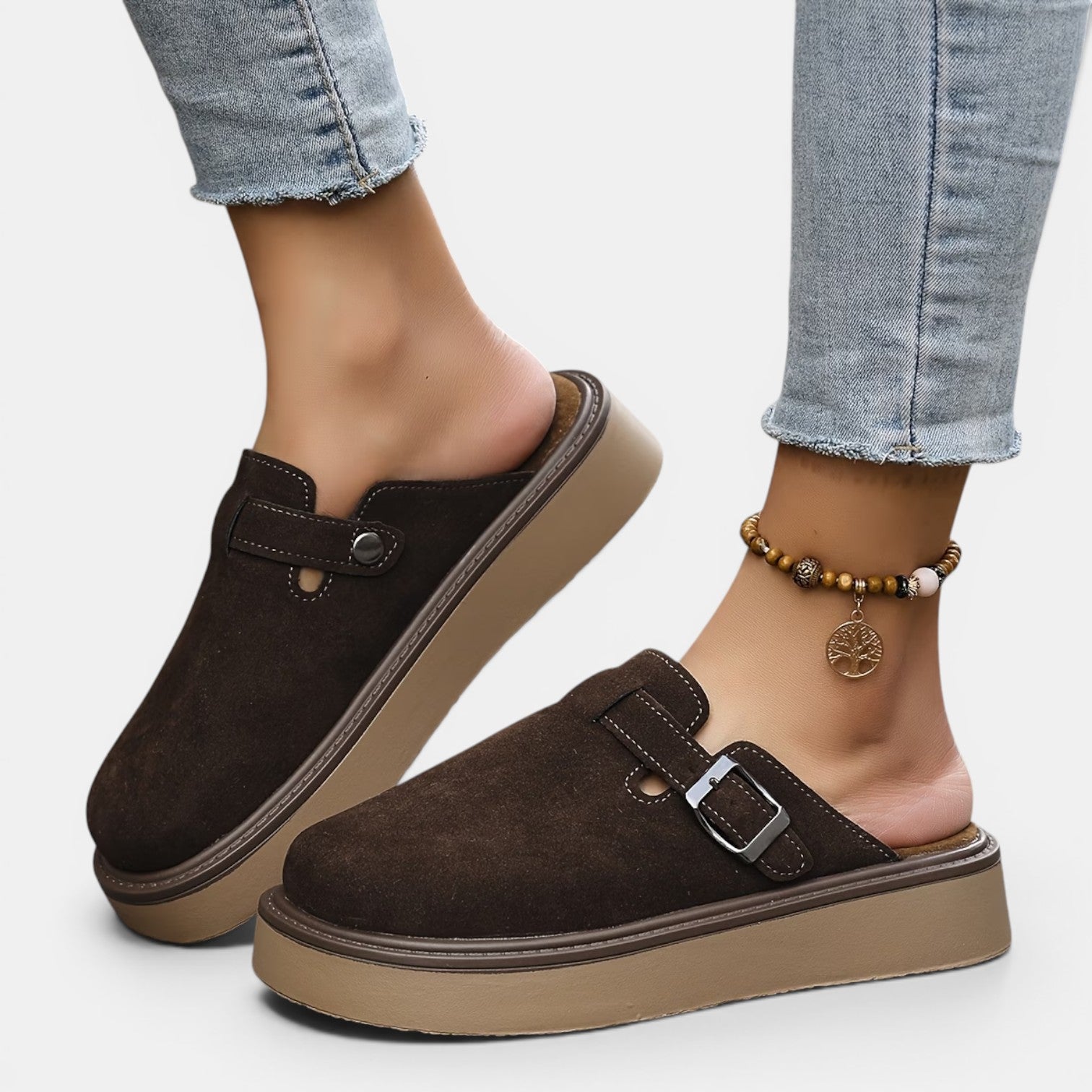 Monvaline | Women's Mule Loafers Comfortable Slip-On Casual Shoes