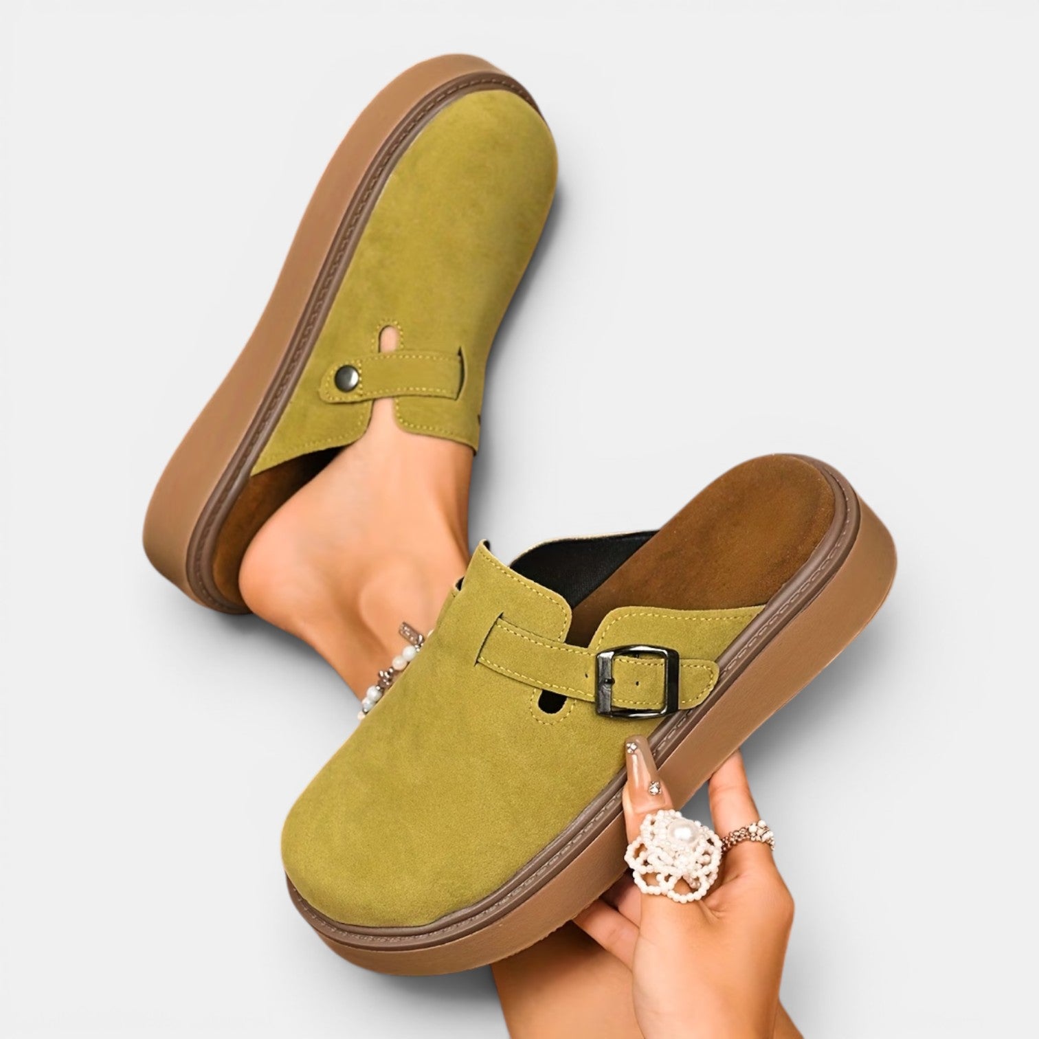 Monvaline | Women's Mule Loafers Comfortable Slip-On Casual Shoes