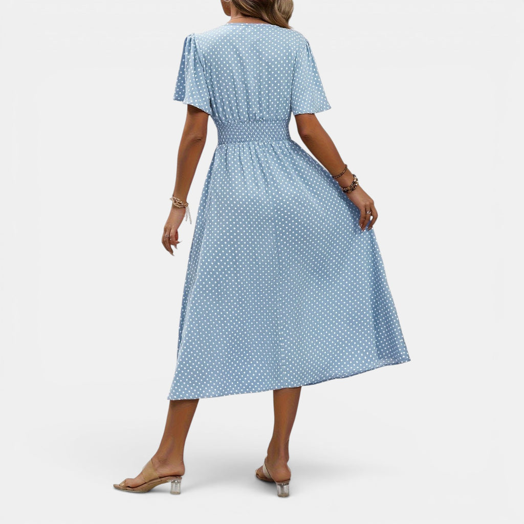 Monvaline | Women’s Elegant Holiday Midi Dress Lightweight Summer Fit
