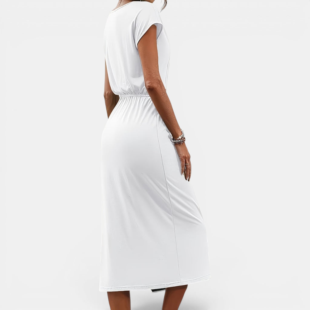 Monvaline | Women’s Sleeveless Midi Dress – Stretch Fit Holiday Wear