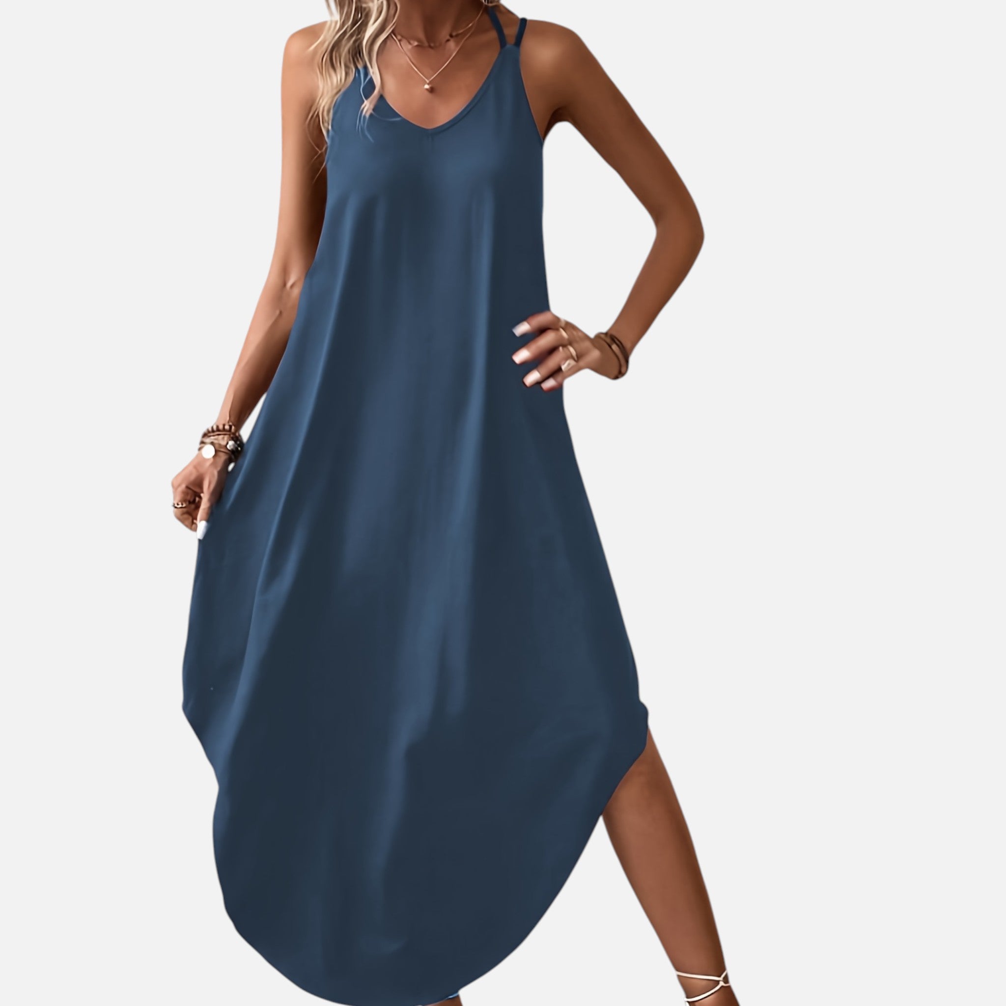 Monvaline | Women’s Loose A-Line Maxi Dress Lightweight Summer Sleeveless