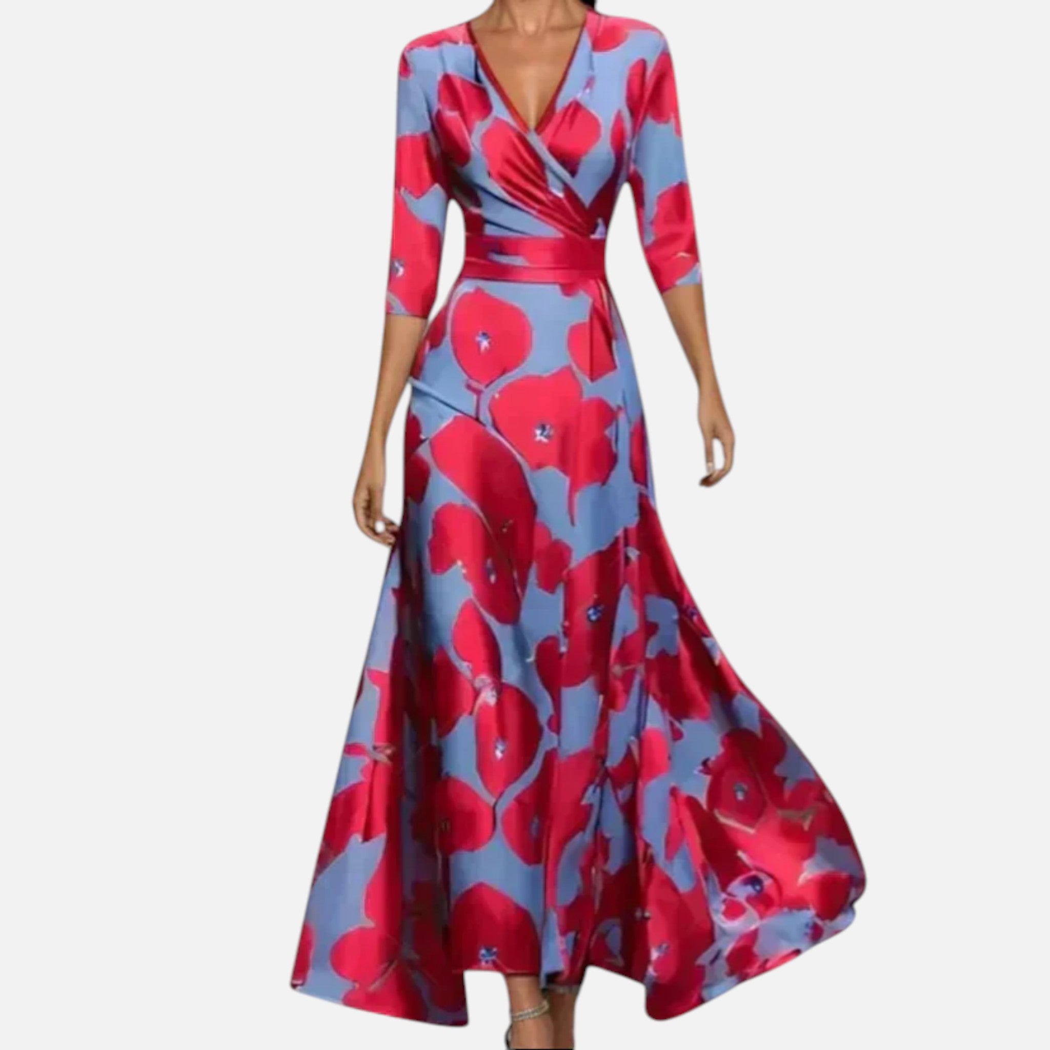 Monvaline | Women’s Floral Midi Dress Comfortable Lightweight Summer Wear