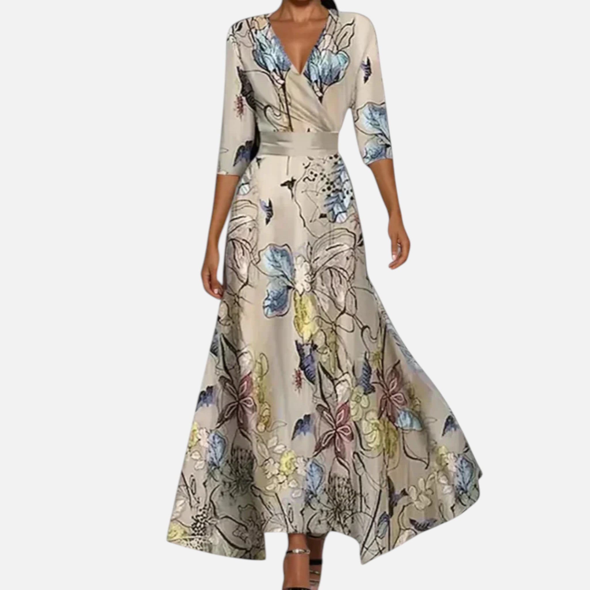 Monvaline | Women’s Floral Midi Dress Comfortable Lightweight Summer Wear