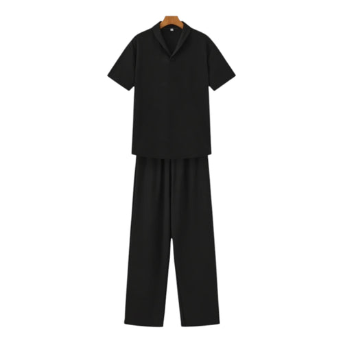 Monvaline | Men’s Cotton Polo & Trousers Set Breathable Summer Classic Fit