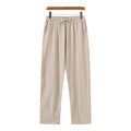 Monvaline | Men’s Linen Pants Breathable Comfort Relaxed Fit Summer Trousers