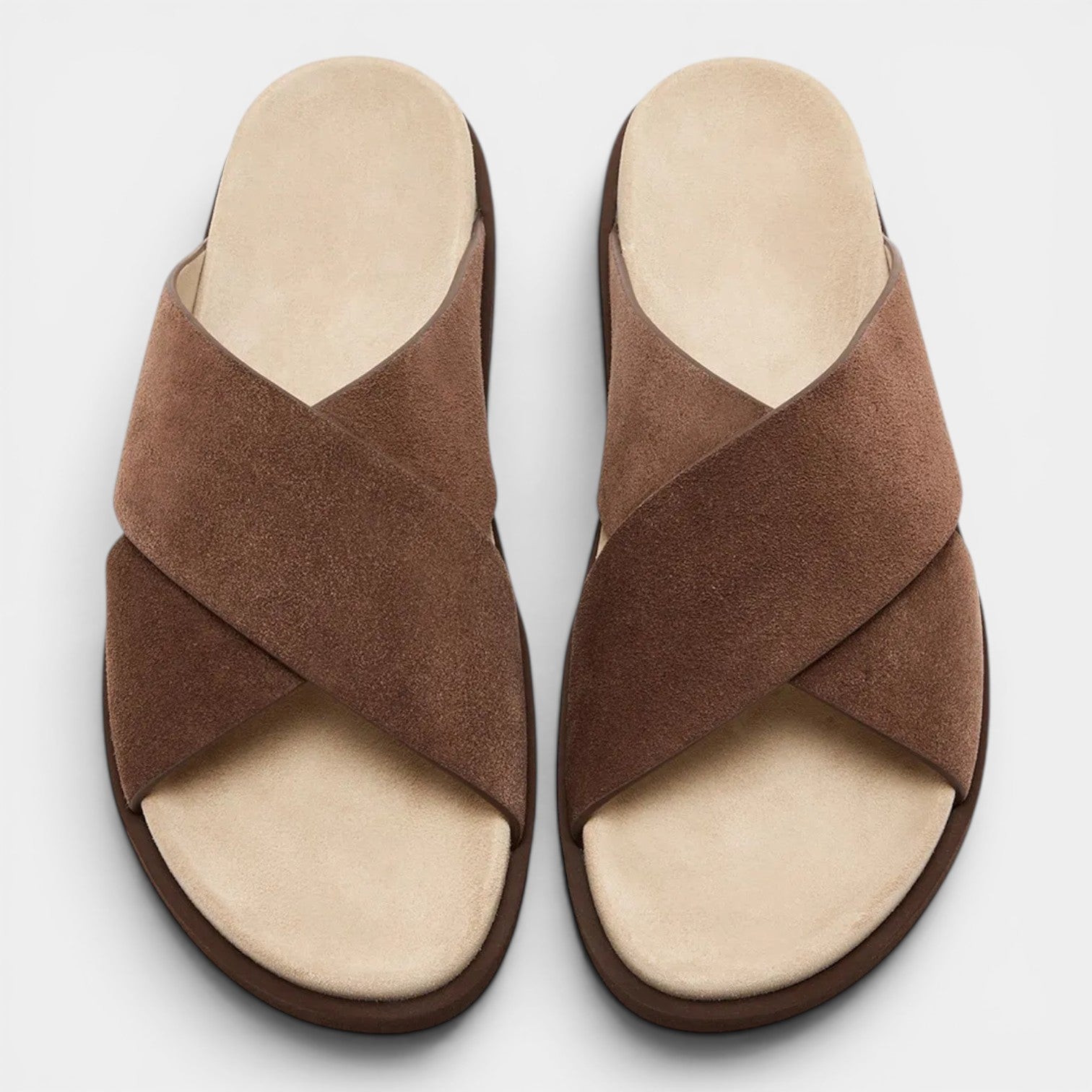 Monvaline | Men's Classic Suede Flip Flops Flat Sole Casual Beach Sandals