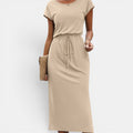 Monvaline | Women’s Sleeveless Midi Dress – Stretch Fit Holiday Wear