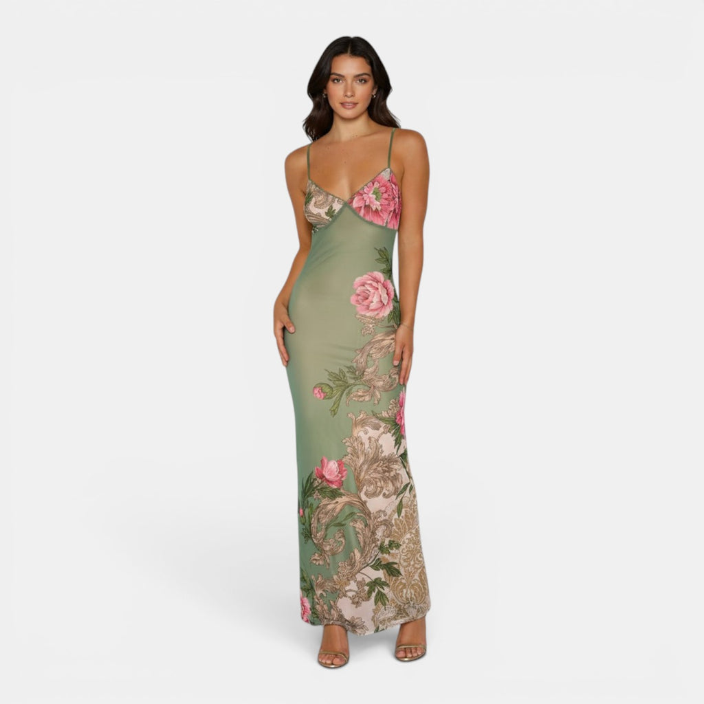 Monvaline | Women's Floral Maxi Dress for Beach Holidays and Summer Travel