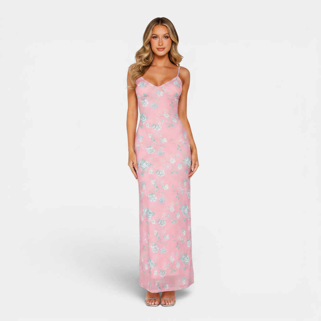 Monvaline | Women's Floral Maxi Dress for Beach Holidays and Summer Travel