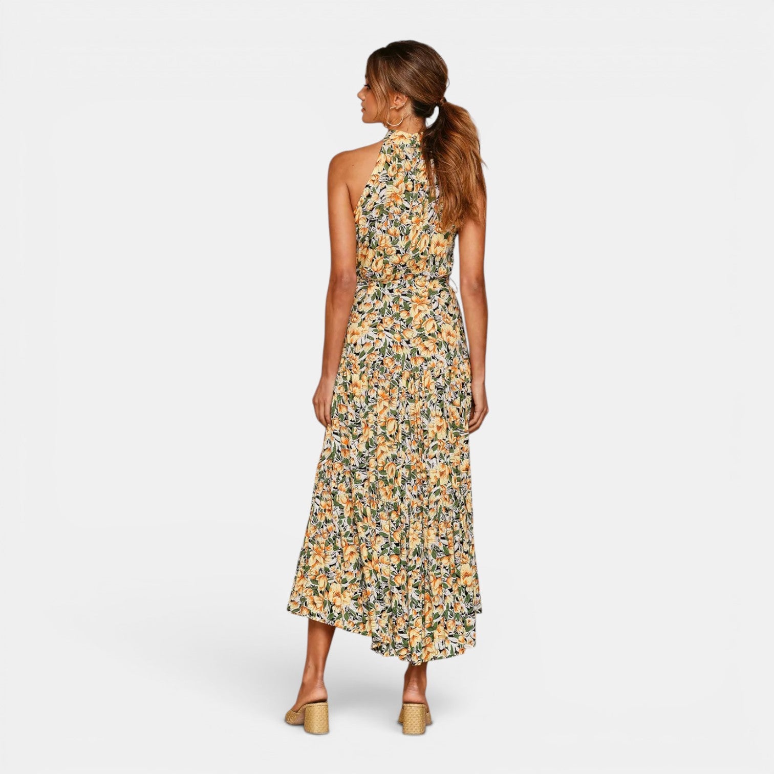 Monvaline | Women's Sleeveless Polka Dot Maxi Dress for Holidays & Beachwear