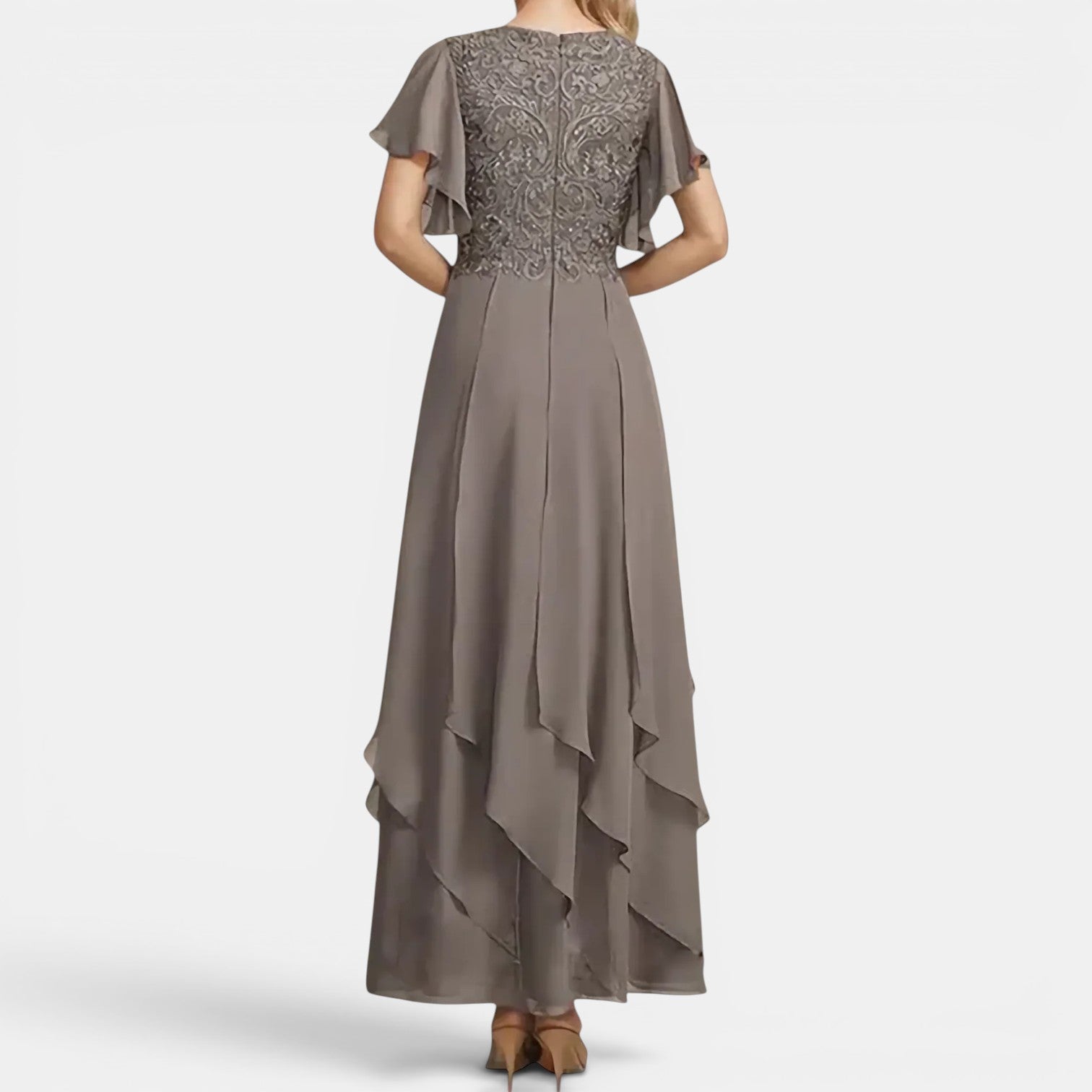 Monvaline | Women’s Lace Chiffon Occasion Dress