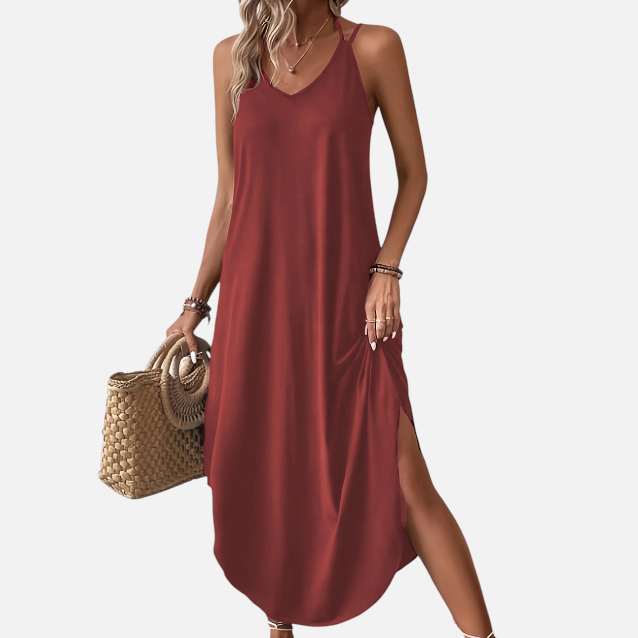 Monvaline | Women’s Loose A-Line Maxi Dress Lightweight Summer Sleeveless
