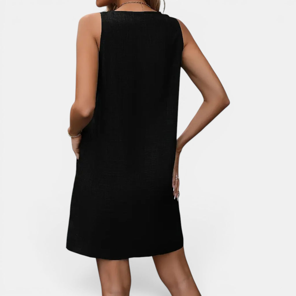 Monvaline | Women’s Sleeveless Summer Dress – Elegant Holiday Midi Dress