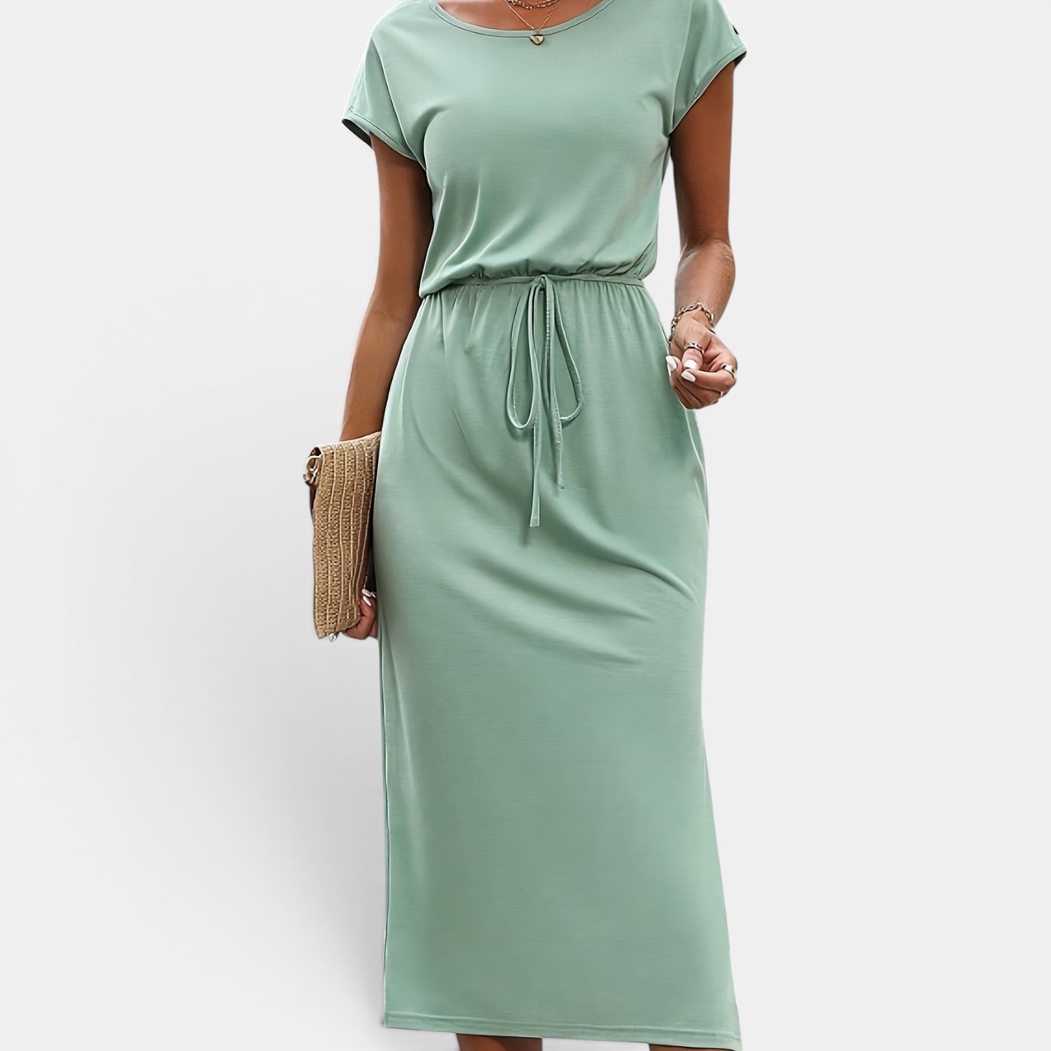 Monvaline | Women’s Sleeveless Midi Dress – Stretch Fit Holiday Wear