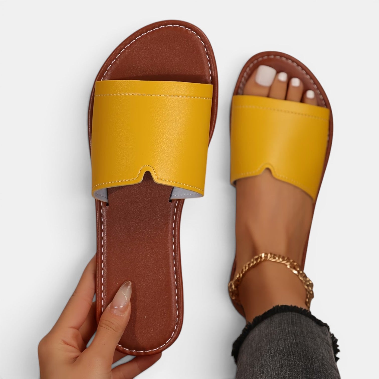 Monvaline | Women’s Comfortable Flat Slides for Beach & Everyday Wear