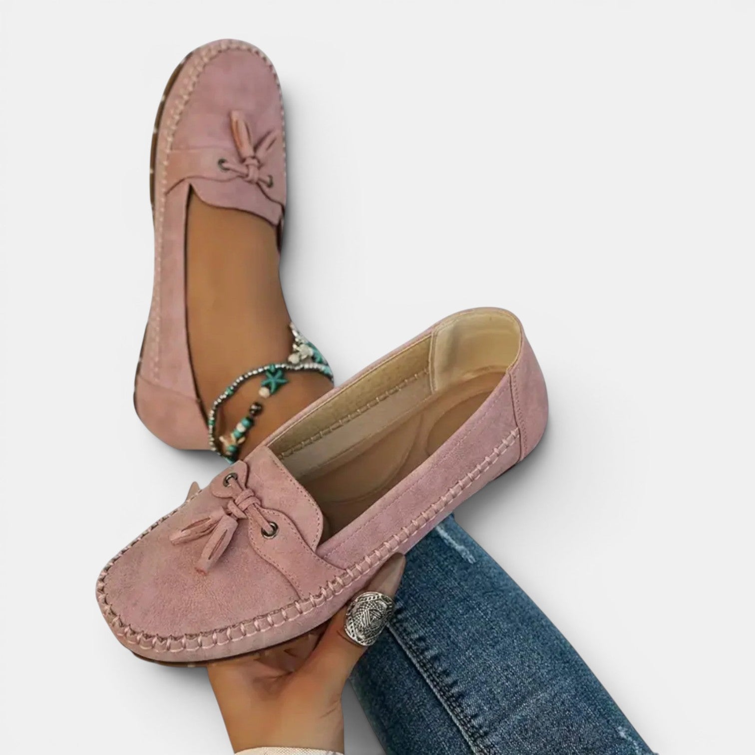 Monvaline | Women's Comfortable Walking Loafers with Arch Support