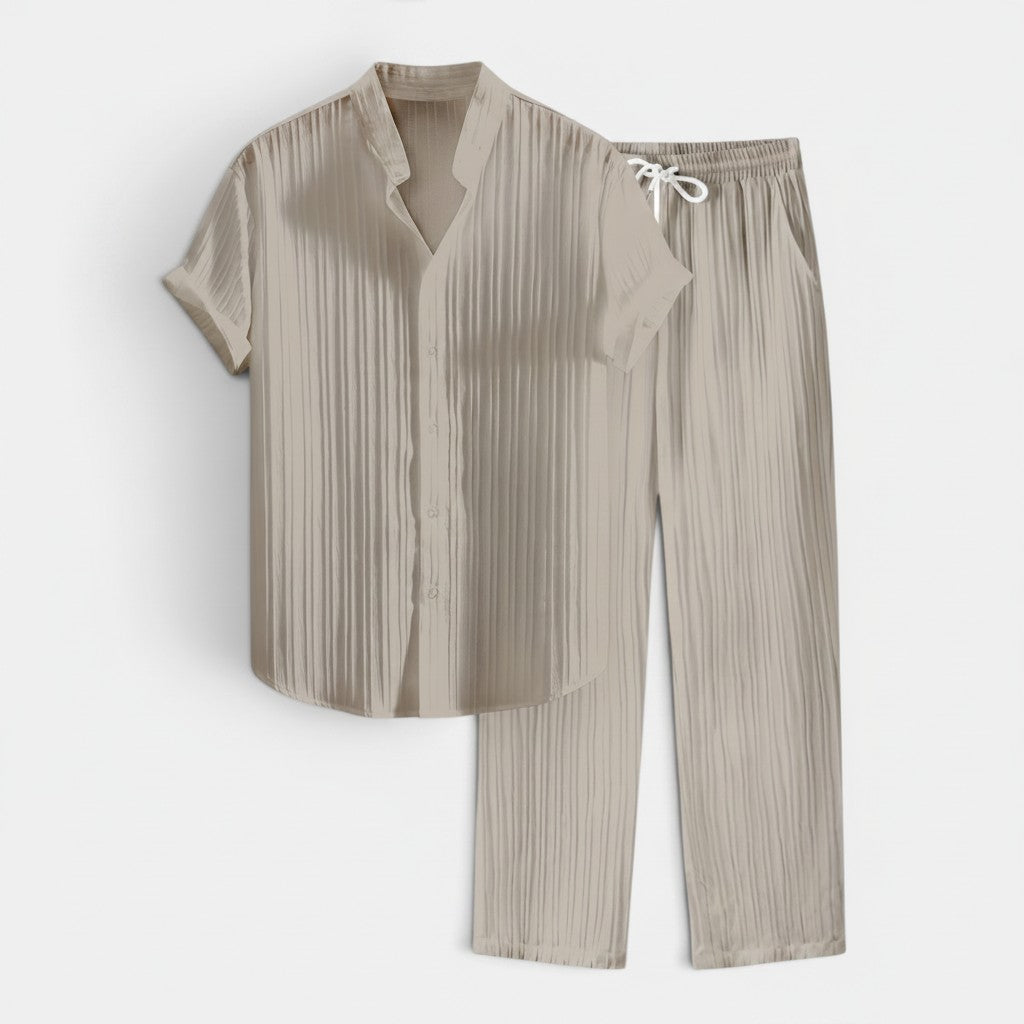 Monvaline | Men’s Summer Holiday Outfit – Matching Shirt & Trousers Set