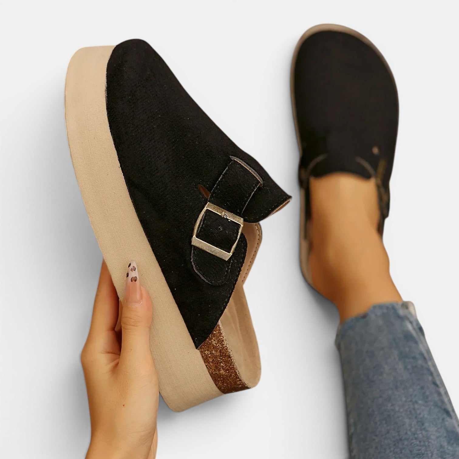Monvaline | Women's Mule Loafers Comfortable Slip-On Casual Shoes