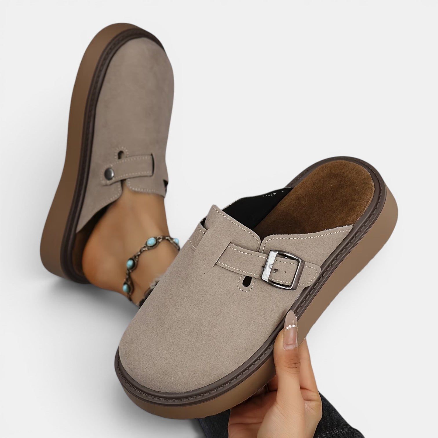 Monvaline | Women's Mule Loafers Comfortable Slip-On Casual Shoes
