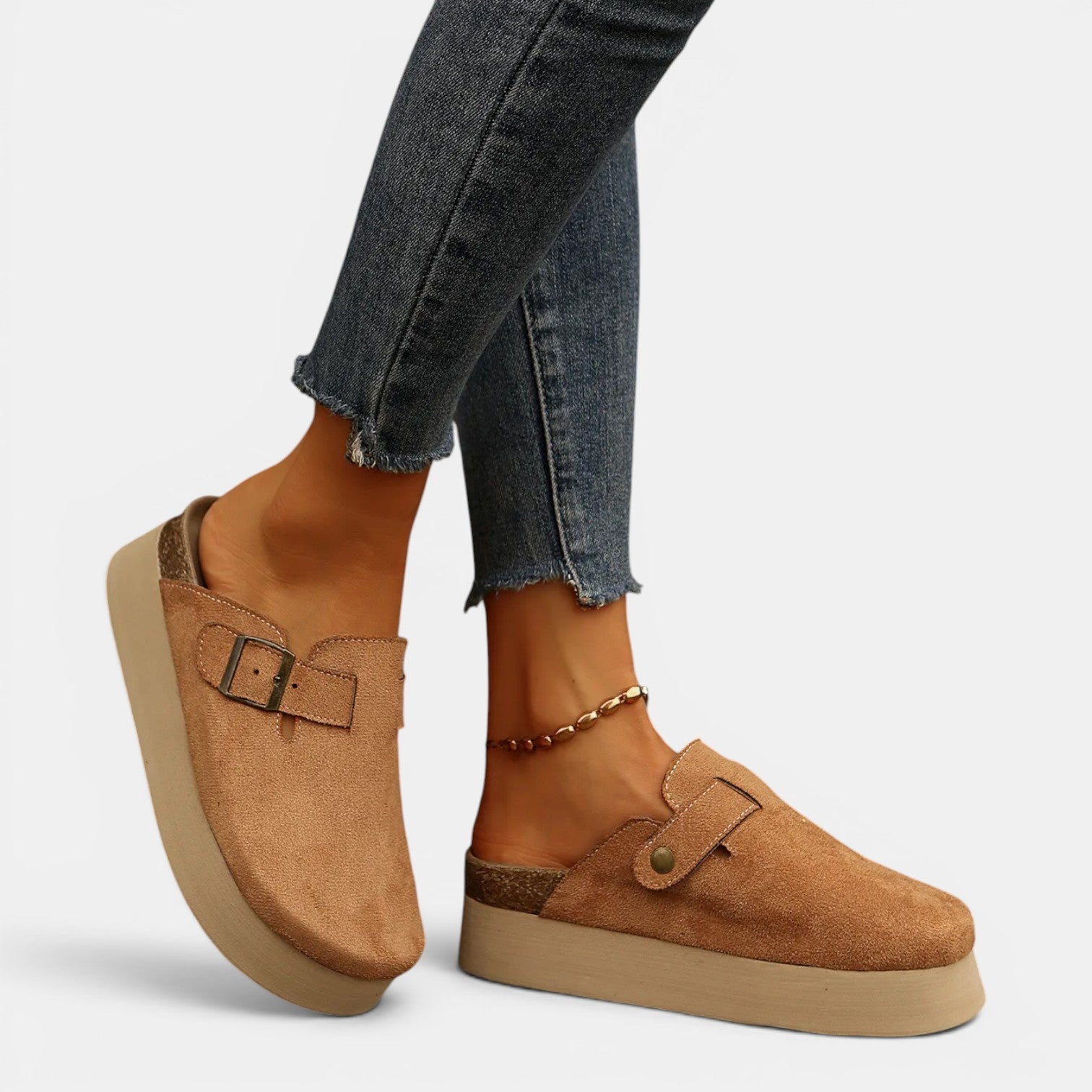 Monvaline | Women's Mule Loafers Comfortable Slip-On Casual Shoes