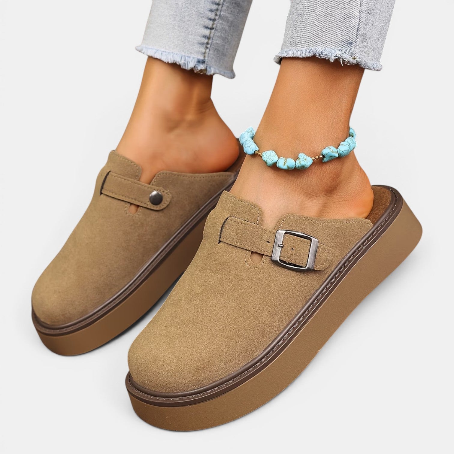 Monvaline | Women's Mule Loafers Comfortable Slip-On Casual Shoes