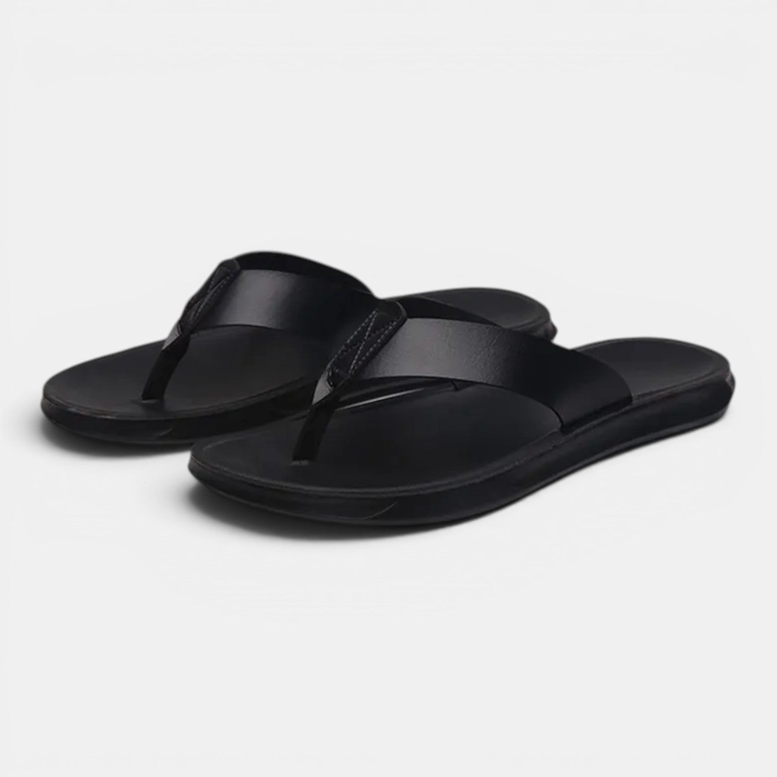 Monvaline | Men's Comfortable Leather Toe Post Sandals for Everyday Wear