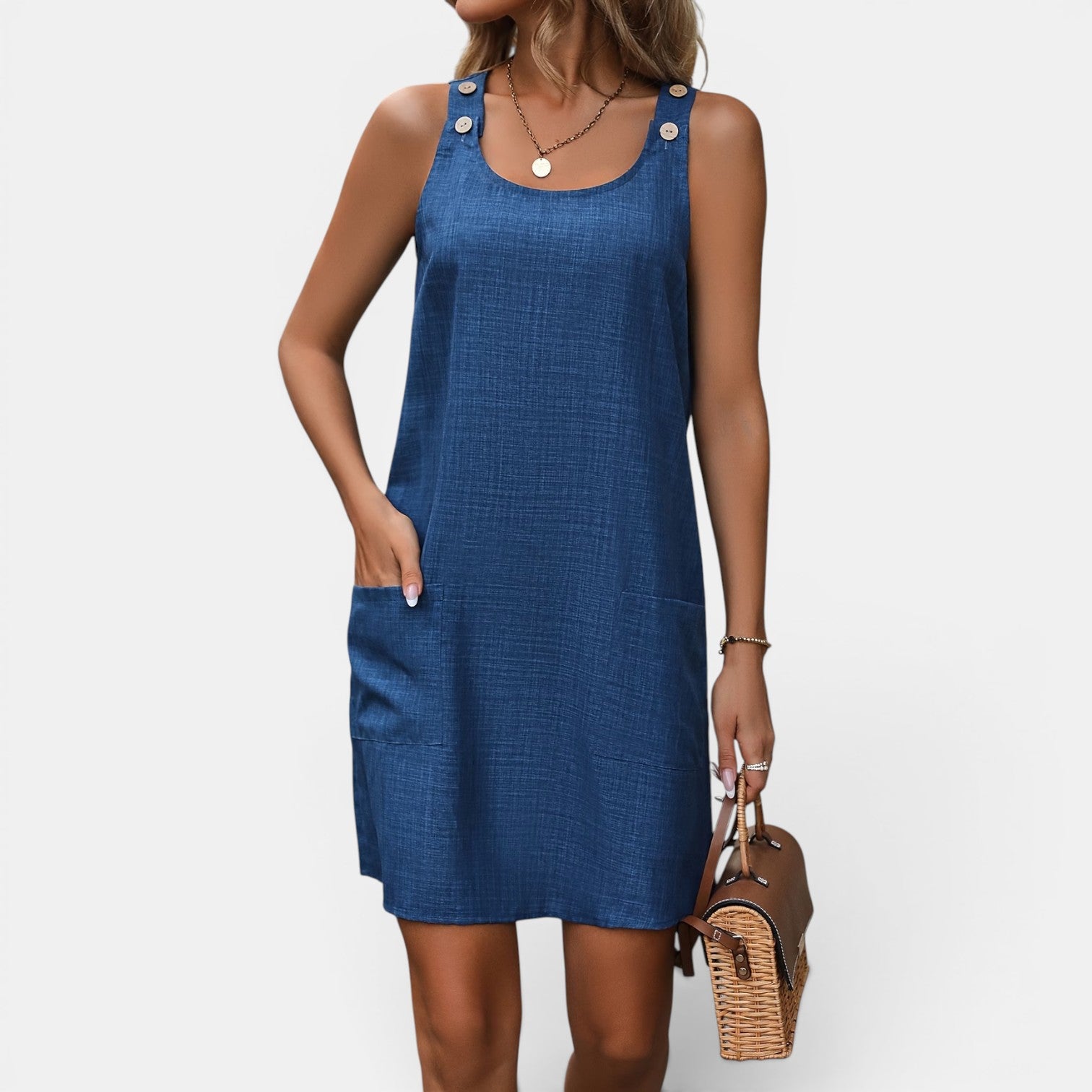 Monvaline | Women’s Sleeveless Summer Dress – Elegant Holiday Midi Dress