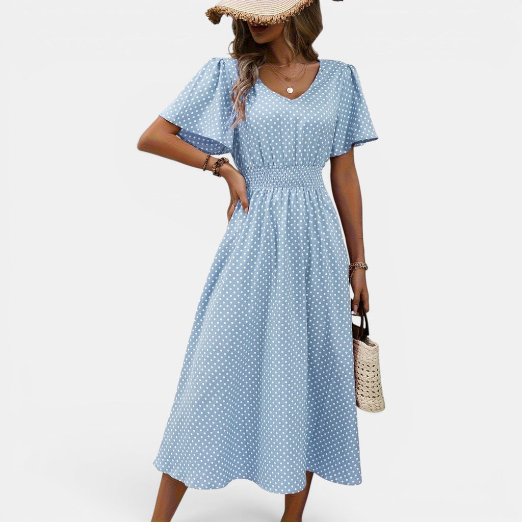 Monvaline | Women’s Elegant Holiday Midi Dress Lightweight Summer Fit