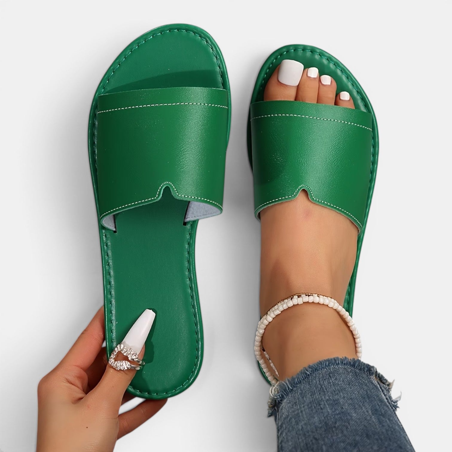Monvaline | Women’s Comfortable Flat Slides for Beach & Everyday Wear