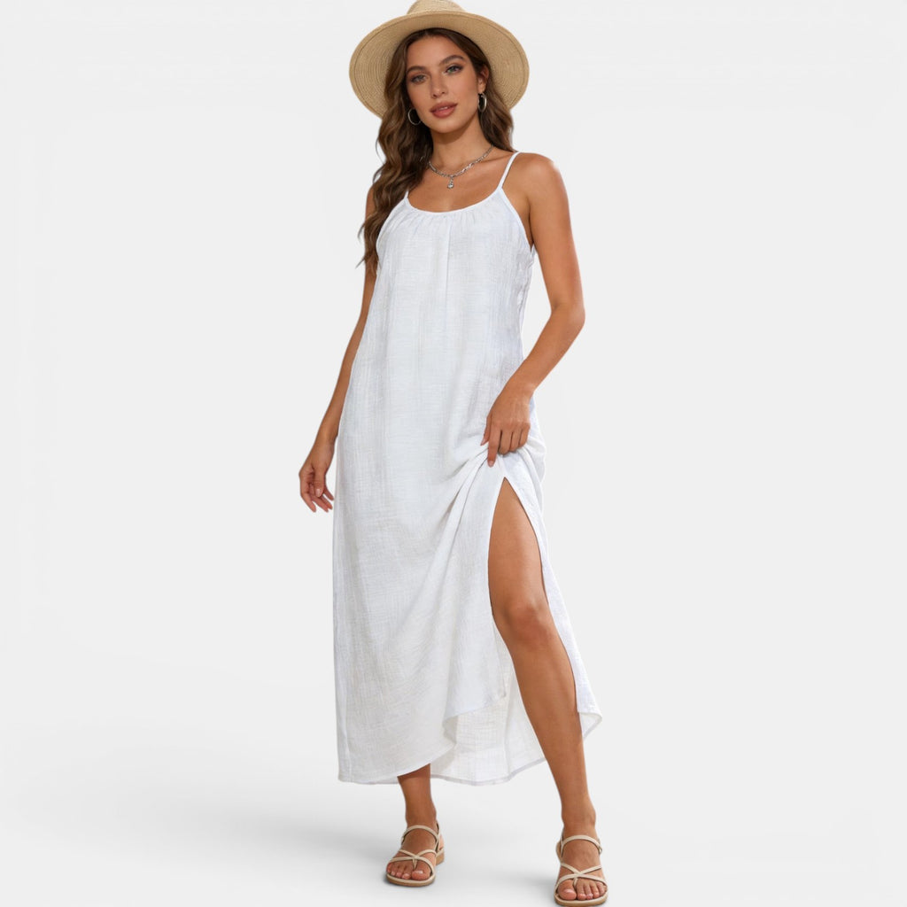 Monvaline | Women’s Sleeveless Holiday Midi Dress – Comfortable Summer Fit