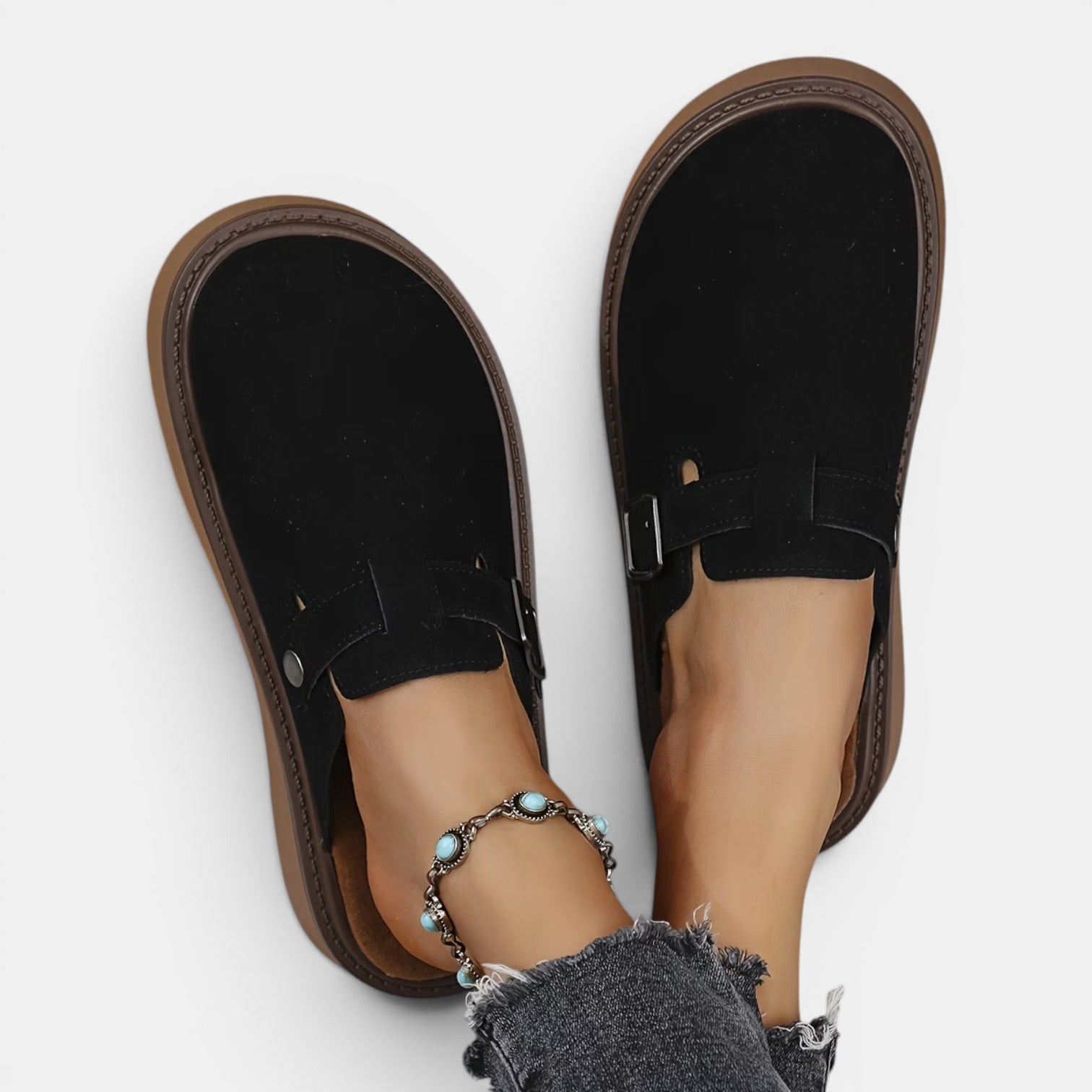 Monvaline | Women's Mule Loafers Comfortable Slip-On Casual Shoes