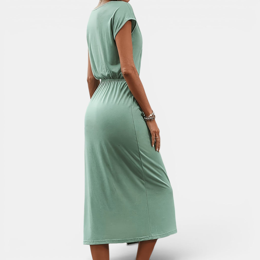 Monvaline | Women’s Sleeveless Midi Dress – Stretch Fit Holiday Wear