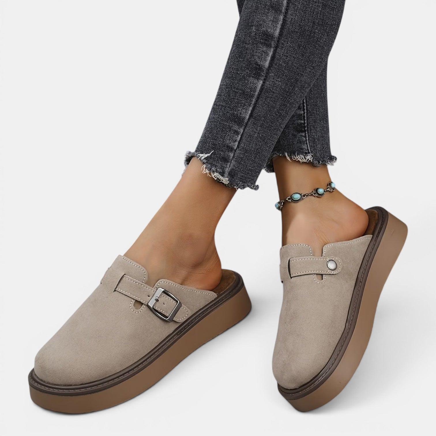 Monvaline | Women's Mule Loafers Comfortable Slip-On Casual Shoes
