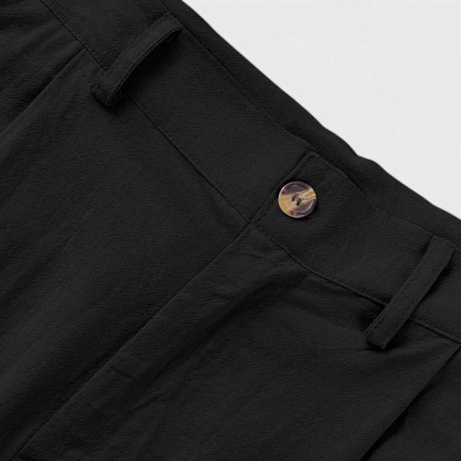 Monvaline | Men's Linen Smart Casual Trousers Straight Leg Loose Fit