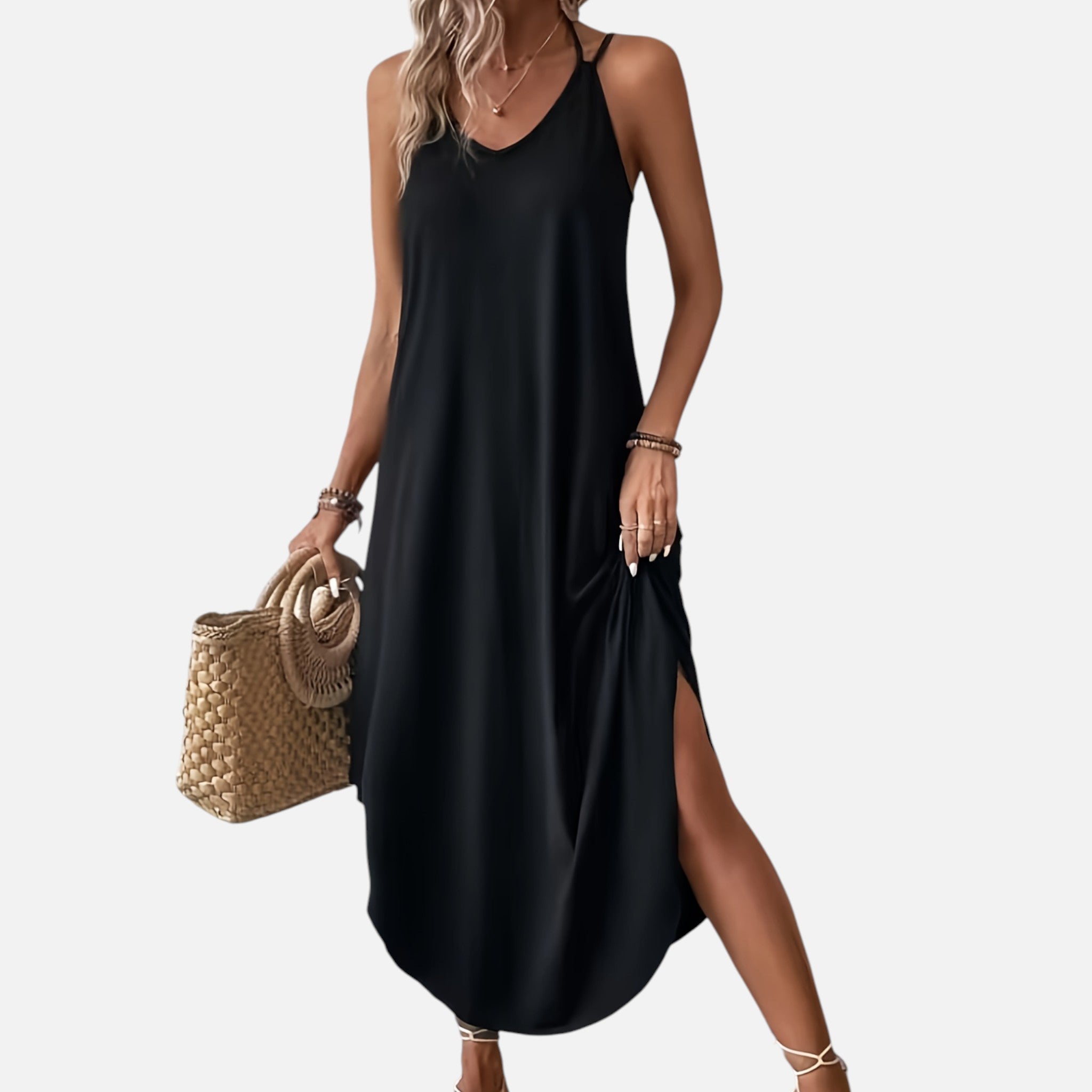 Monvaline | Women’s Loose A-Line Maxi Dress Lightweight Summer Sleeveless