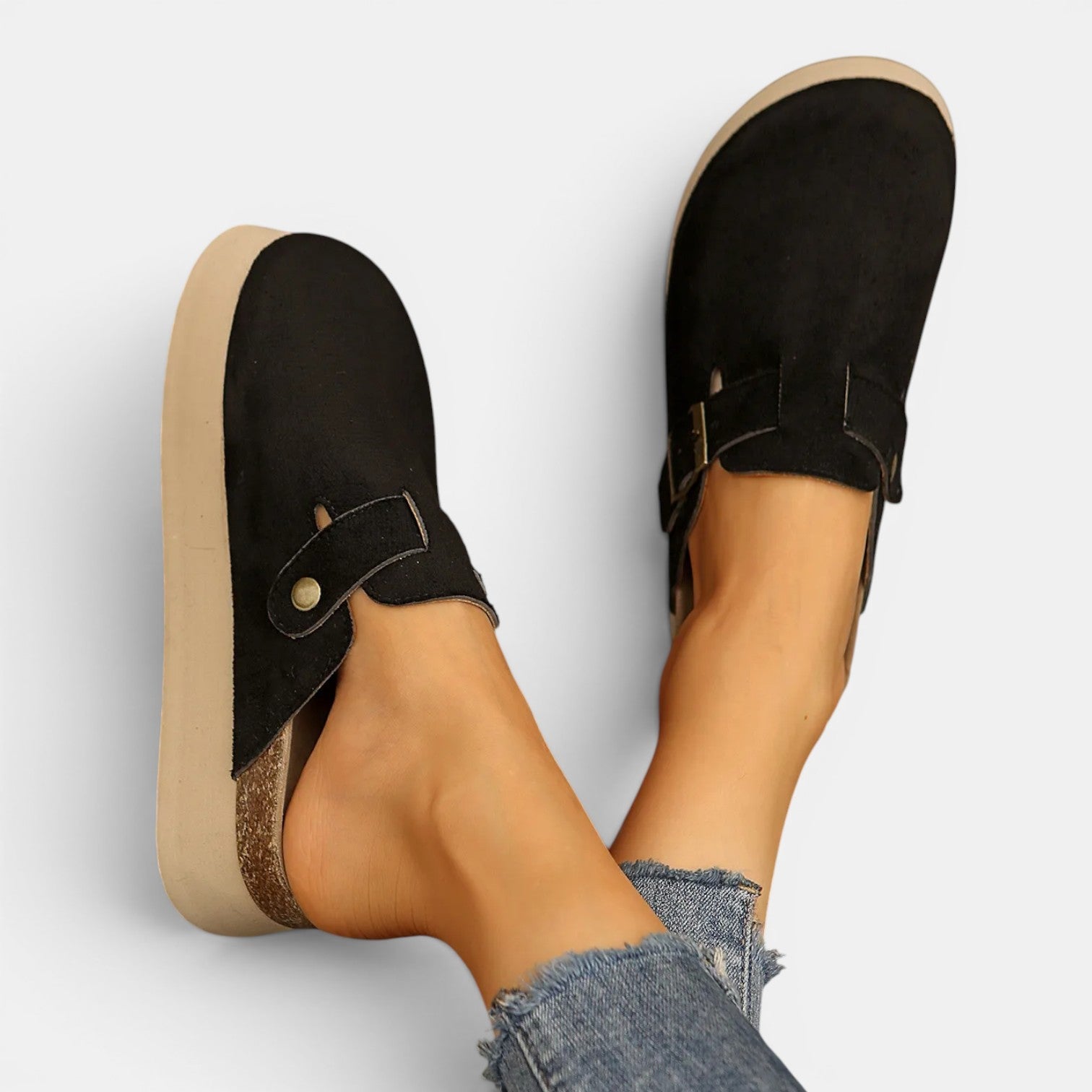 Monvaline | Women's Mule Loafers Comfortable Slip-On Casual Shoes