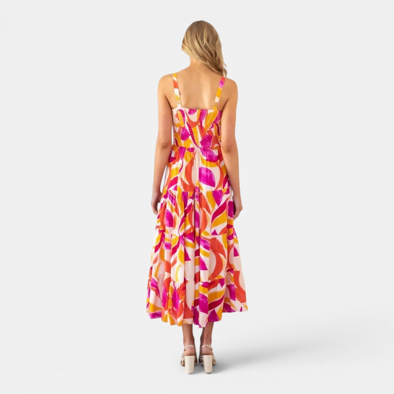 Monvaline | Women's Floral Midi Dress for Holidays & Summer Occasions