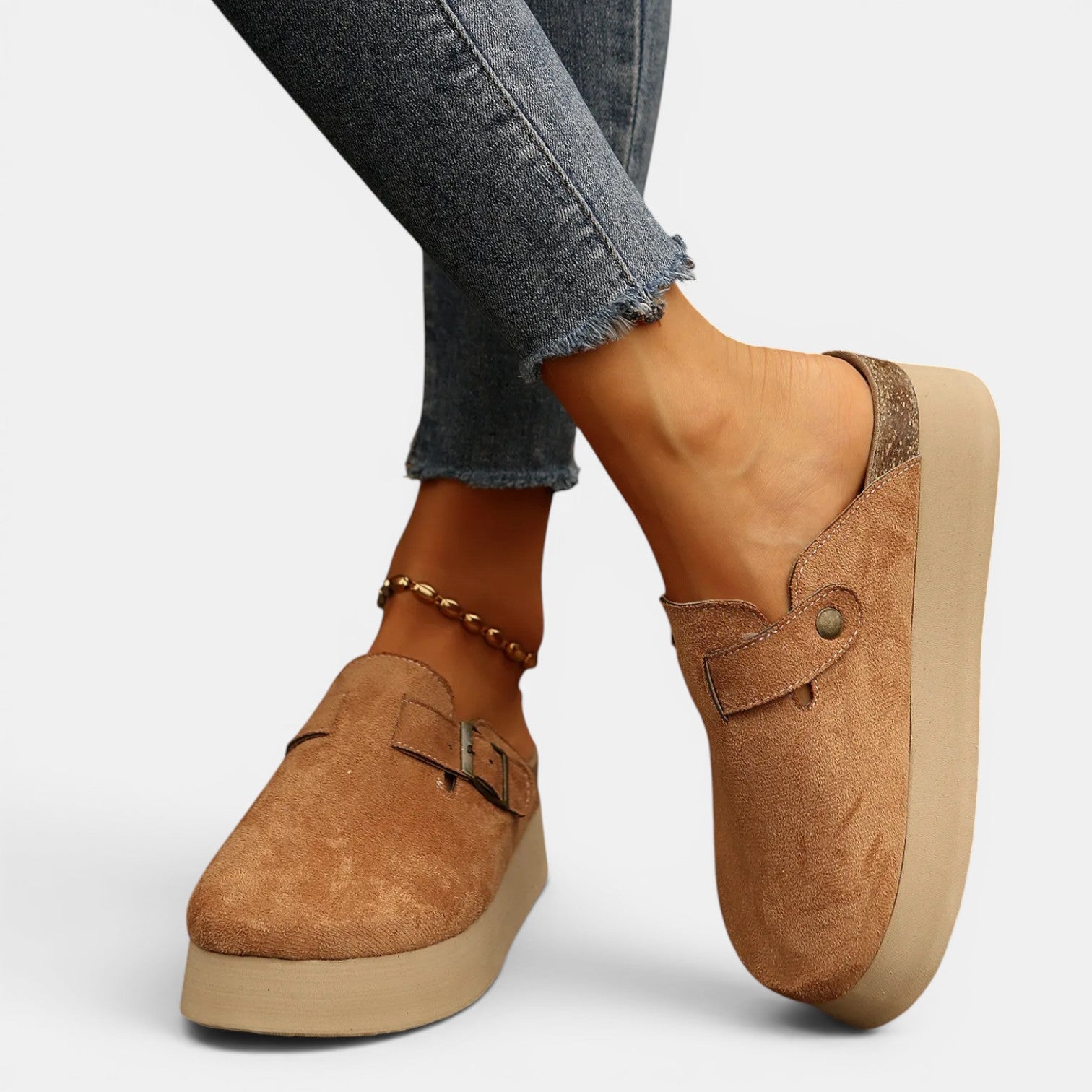 Monvaline | Women's Mule Loafers Comfortable Slip-On Casual Shoes