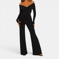 Monvaline | Women’s Bardot Twist-Front Jumpsuit