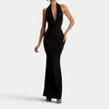 Monvaline | Women’s Backless Cowl Neck Maxi Dress