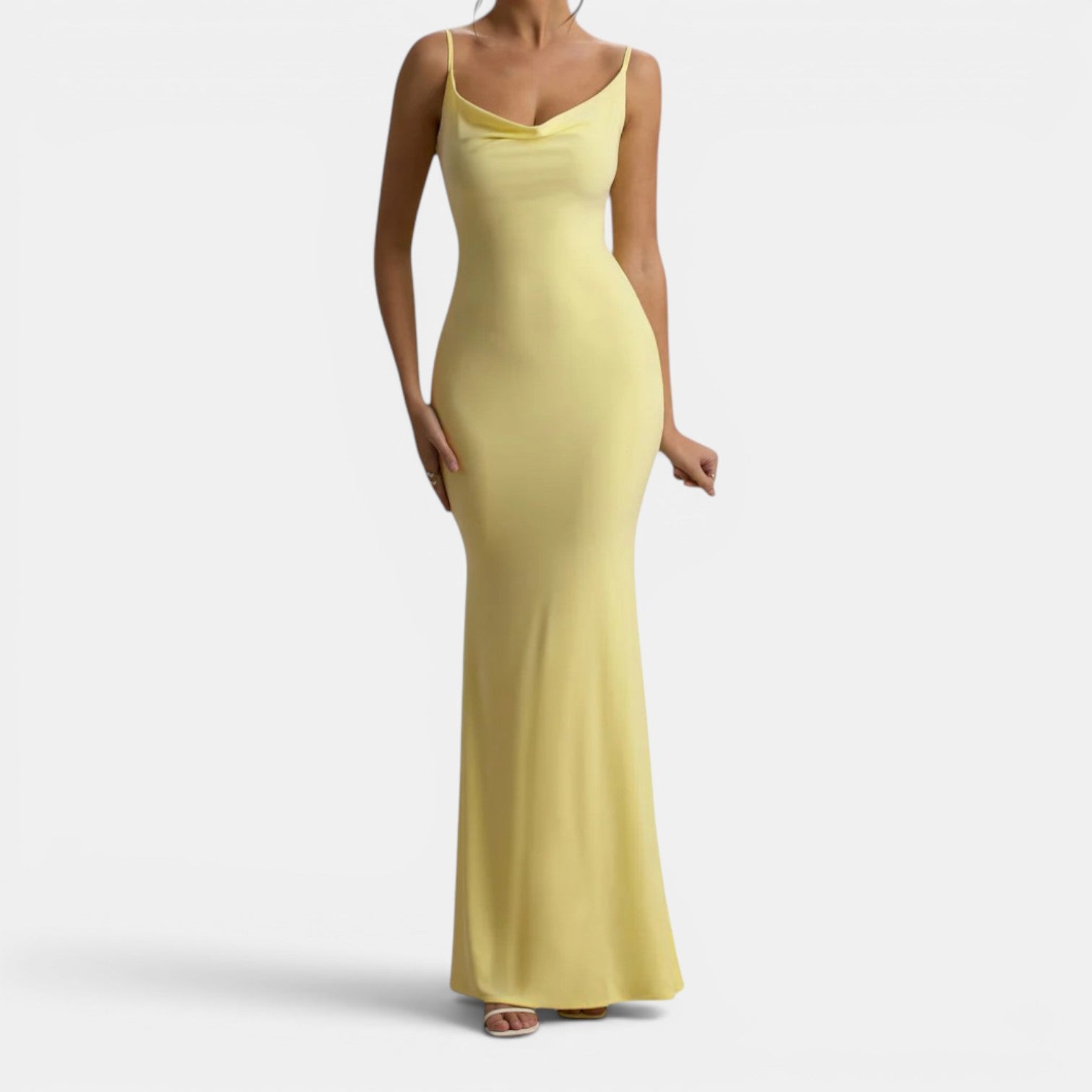 Monvaline | Women’s Lace-Trim Backless Maxi Dress