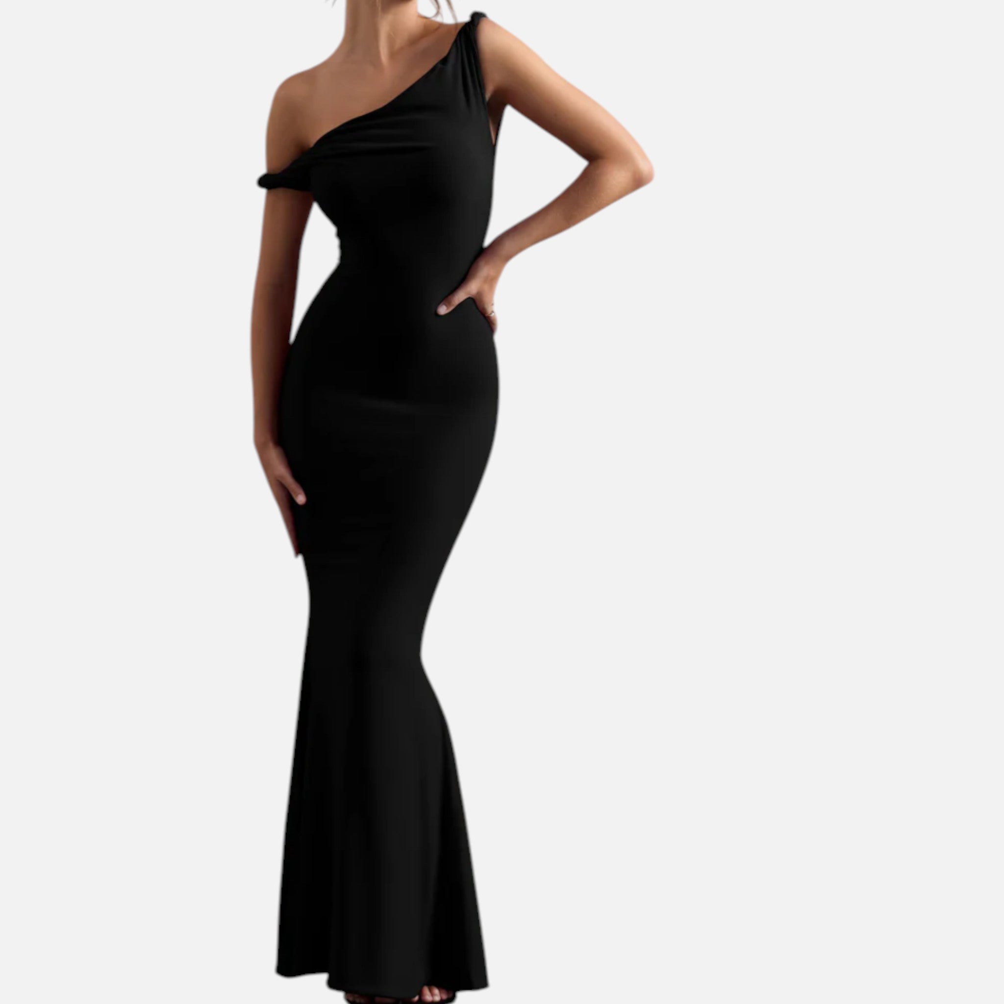 Monvaline | Women’s Asymmetric Maxi Dress Slim Fit Evening Gown