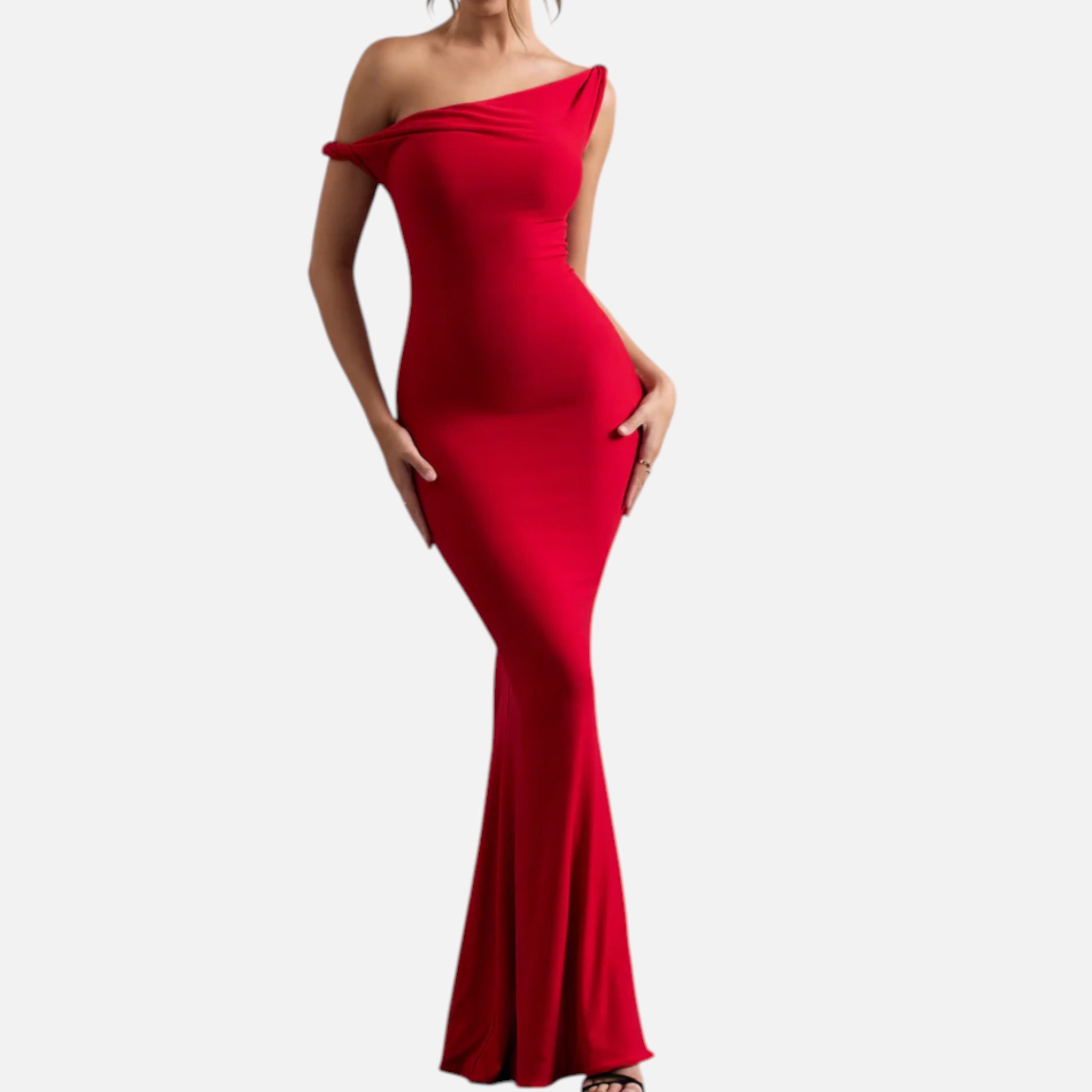 Monvaline | Women’s Asymmetric Maxi Dress Slim Fit Evening Gown