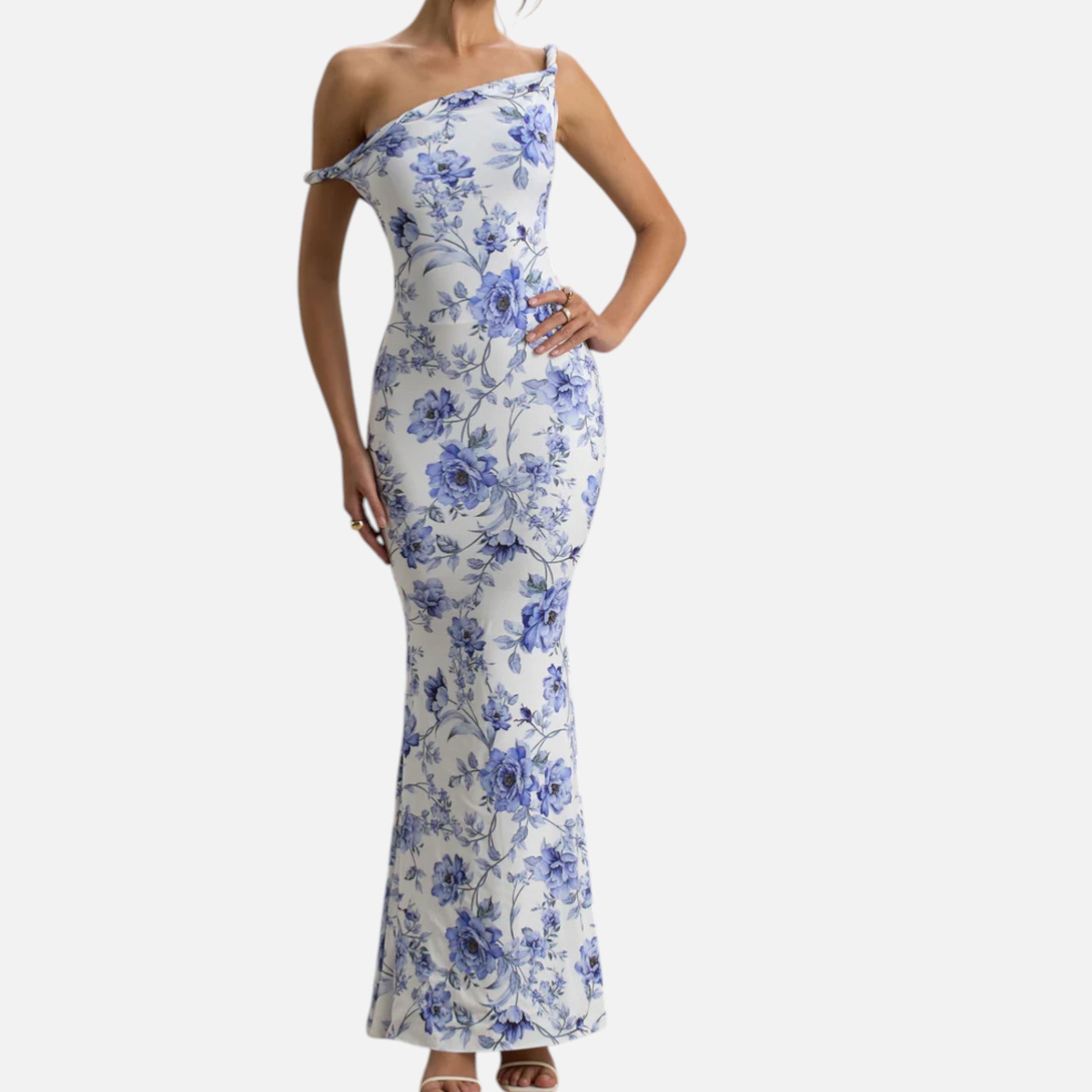 Monvaline | Women’s Asymmetric Maxi Dress Slim Fit Evening Gown
