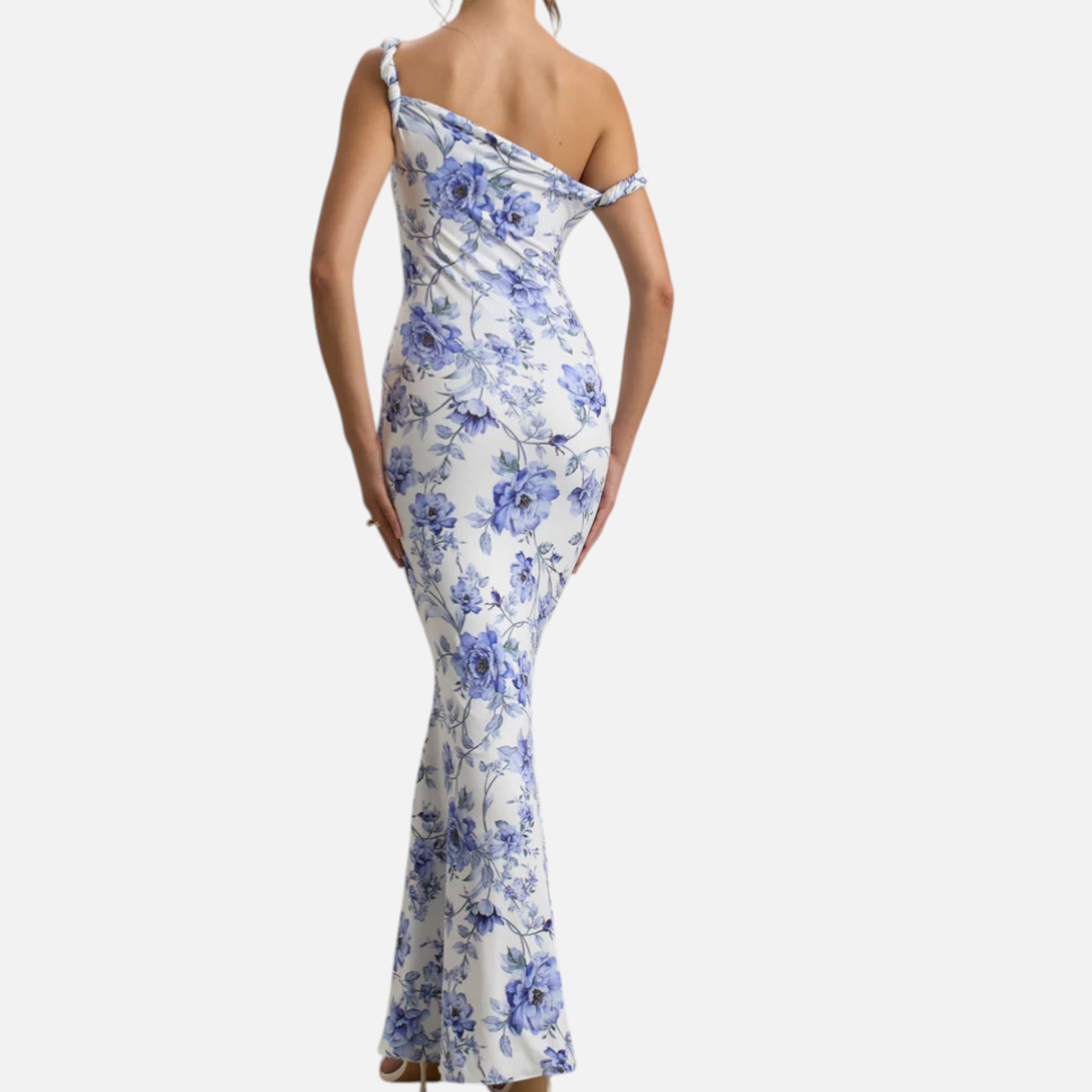 Monvaline | Women’s Asymmetric Maxi Dress Slim Fit Evening Gown